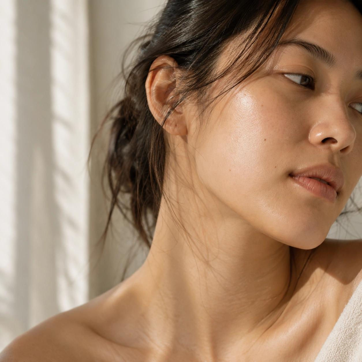 Natural skin in soft morning light