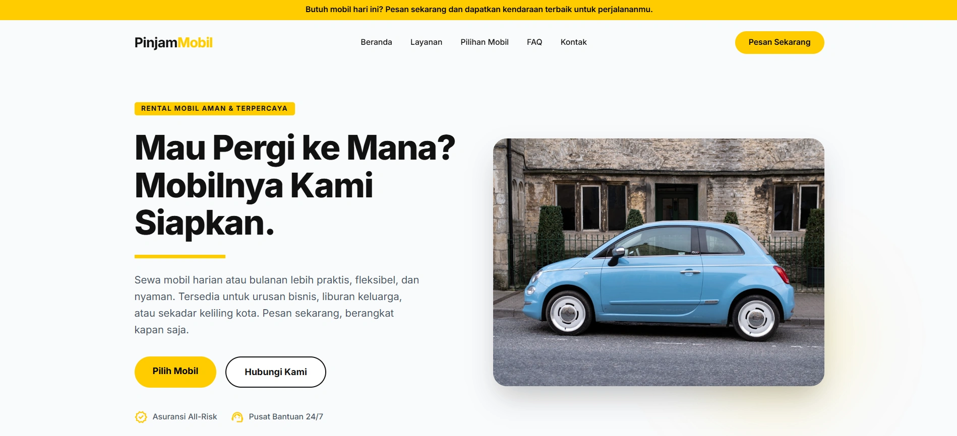 Pinjam Mobil design preview